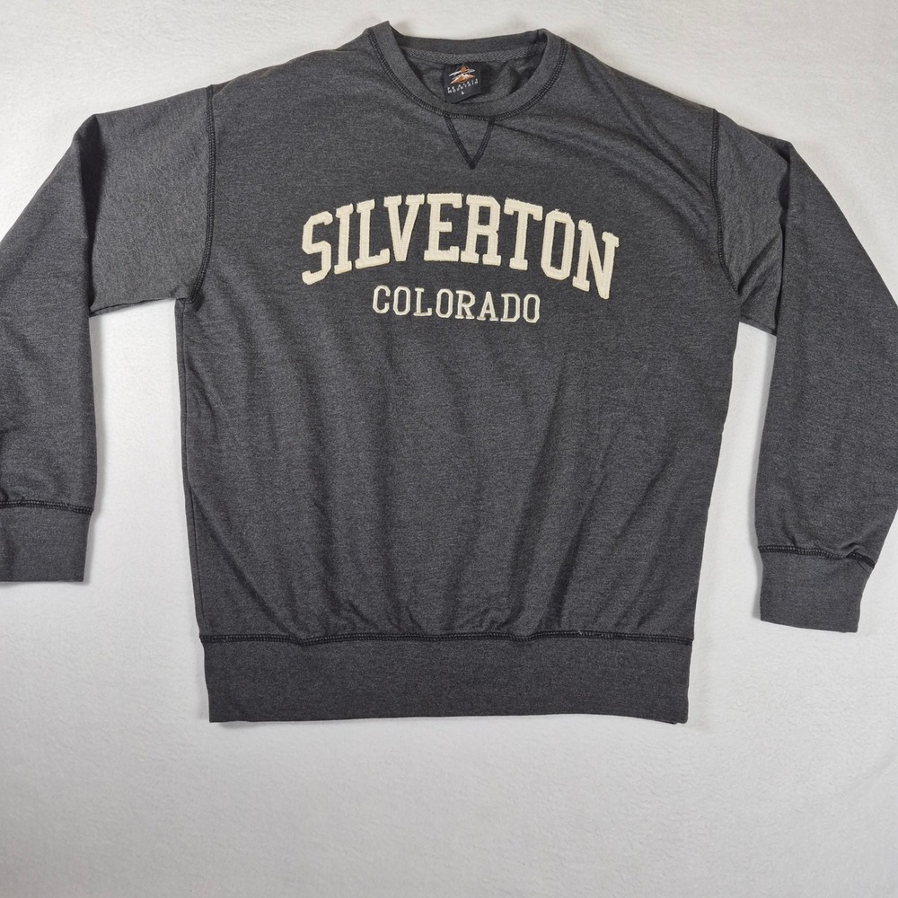 Prairie Mountain Sweatshirt Mens L Gray Excellent Silverton Colorado Pullover